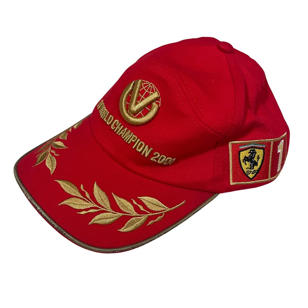 Michael Schumacher Ferrari F1 World Champion‎ 2001 Vintage Red Gold Baseball Hat